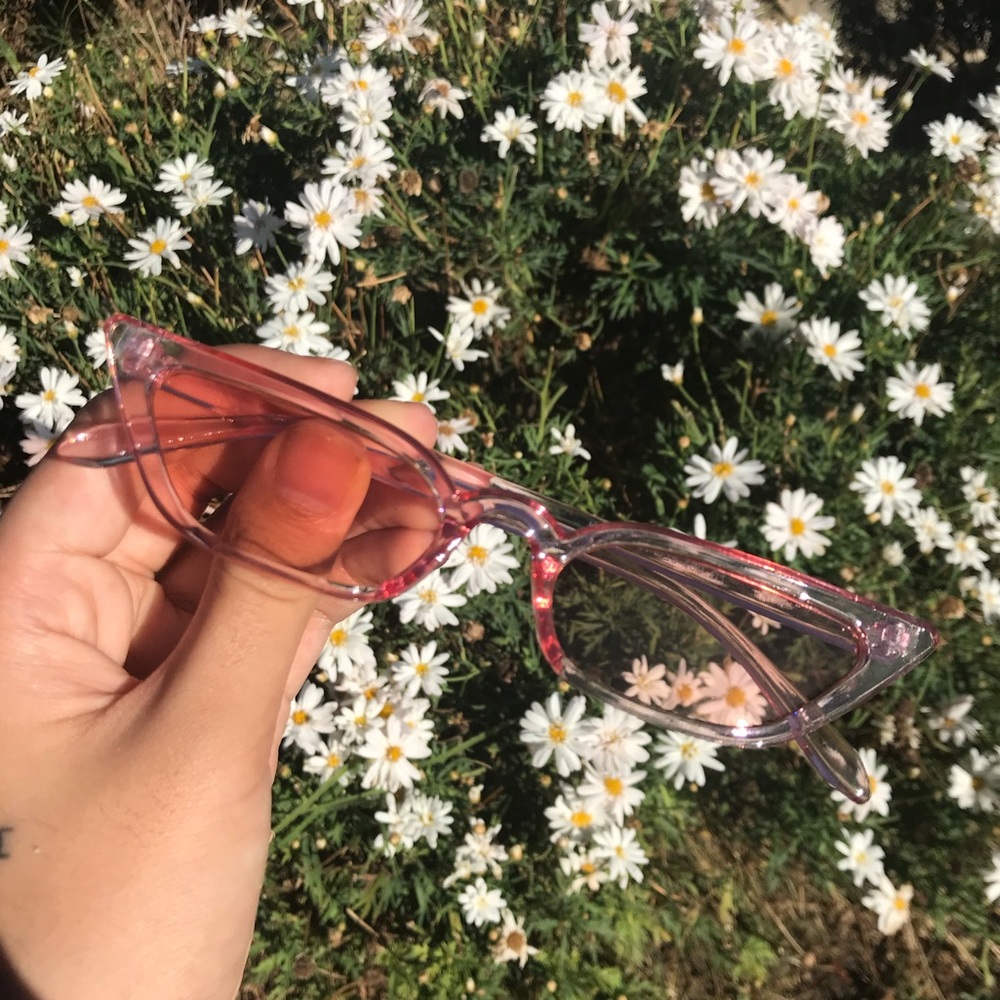 Pink Cat Eye Y2K Tinted Sunglasses